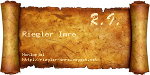 Riegler Imre névjegykártya